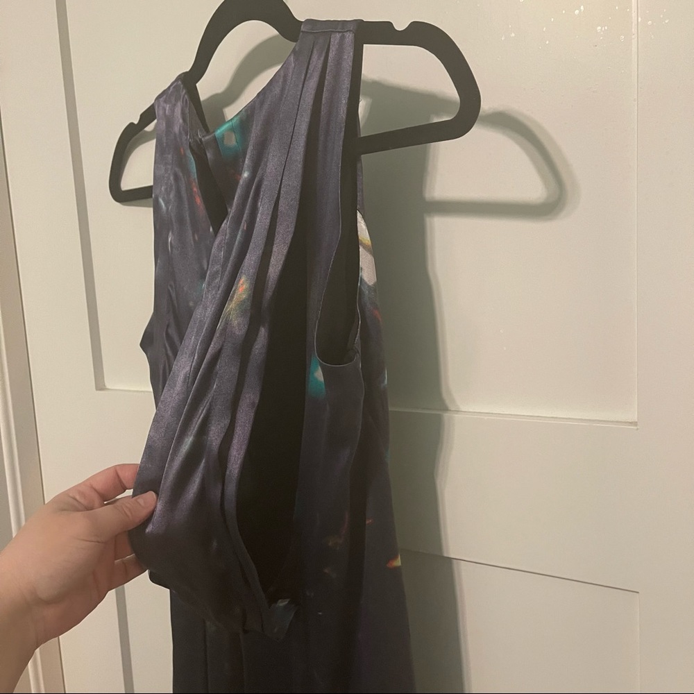 NWT H&M size 2 gorgeous blue purple silk blend dress gown with draped back! - Picture 11 of 13